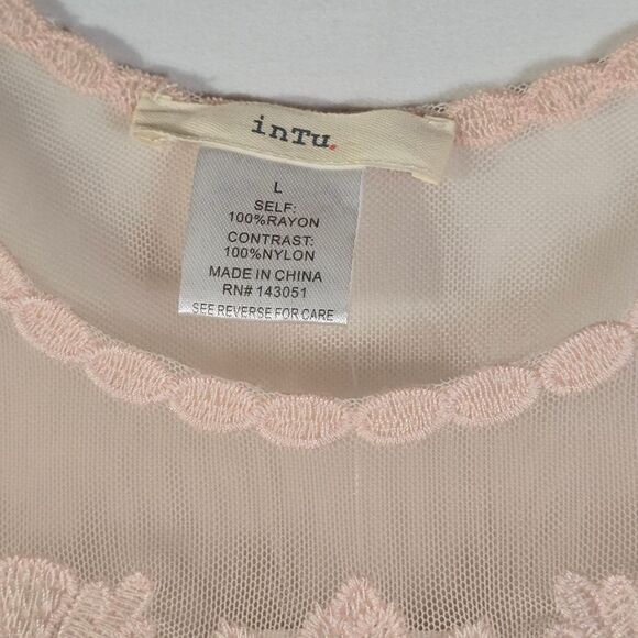 Intu Pink Lace Tank Top Nwt Size Large - Picture 5 of 6